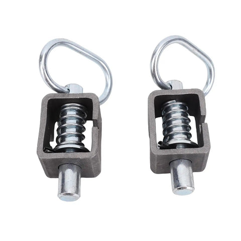 Spring Latch Weld On Kit-for Trailer Door/Gate showing dual components with springs in a durable gray metal housing.