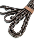 Premium Havana Leather Laced Reins for Horses Non Slip Adjustable Hand Laced Grip showcasing looped design