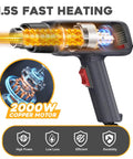 1800W Heat Gun Pro Grade Hot Air Tool With Dual 400 And 600 Degree Settings, Overload Protection, Fast Heating With Dual Heating Wires