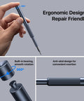 AXTH 128-in-1 precision screwdriver set, blue metal mini repair kit with 360° rotating cap and knurled anti-skid handle
