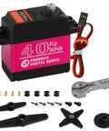 40kg High Torque RC Servo Digital Full Metal Gear Waterproof With 25T Servo Horn and components for RC cars and robots