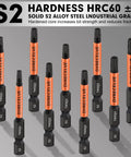 Premium 10 Pack 8 Point Torx Star And Double Square Bit Set With Magnetic Heads And Hex Shank, S2 Alloy Steel Bits Displayed