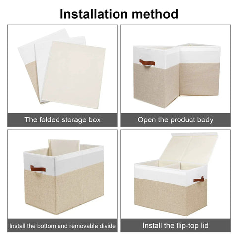 Hella Spacious Toy Storage Box With Secure Lid And Quick Slide Divider To Tame Playroom Chaos Straight Up Superb Organization For Giant Plush Toys Cozy Throws And Daily Clutter
