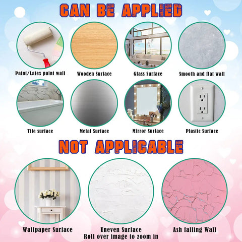 Surfaces suitable and unsuitable for Office Wall Decals Inspirational Quotes Peel And Stick Motivational Stickers