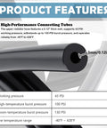 Cross-section view of high-performance tube from 4.9 Foot Silicone Vacuum Hose Kit For Cars With One Eighth To Three Eighth Inch Diameters.