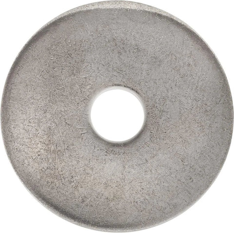 Hillman stainless steel fender washer, close-up view, 3/16-inch hole, 1-inch outer diameter, pack of 100