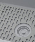 Silicone Bottom Grid Sink Mat For RVG1033 And RVG2033 Single Bowl Epigranite Sinks Gray Durable Non Slip Feet For Heavy Pots And Pans