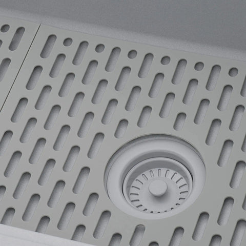 Silicone Bottom Grid Sink Mat For RVG1033 And RVG2033 Single Bowl Epigranite Sinks Gray Durable Non Slip Feet For Heavy Pots And Pans