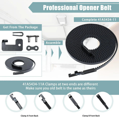 234 Inch Garage Door Drive Belt For 7 Foot Doors, Heavy Duty Opener Belt Compatible With Chamberlain LiftMaster Sentex Whisper Belt
