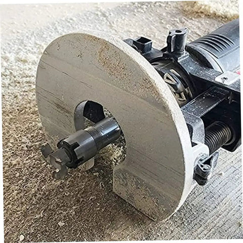 4 Pcs 1/4 Inch Shank Router Collet Extension Set With Chuck Converter Adapter Plus Wrench Spanner For Woodworking Power Tool accessory attached to router.