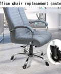 Heavy Duty Office Chair Caster Wheels Set Of Five For A Killer Smooth Ride On Hardwood Tile And Carpet Universal Rollerblade Rubber Casters For Gaming Desk Swivel Chairs Quiet Gliding No Fuss Setup Three Inches with grey office chair
