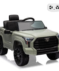 12V Licensed Toyota Tundra Ride On Truck For Kids With Remote Control Battery Powered Toy Car Realistic Off Road Look Safe Parental Control Durable Outdoor Kids Vehicle For Boys And Girls, front view, black seat