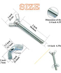 Quarter Inch Twenty Wing Nut And Wing Bolt Fastener Kit size details with zinc plated hardware for DIY projects.