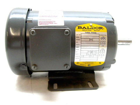 General Purpose 3-Phase Electric Motor Single Unit 3/4 HP 1,725 RPM TEFC 56 Frame with label visible