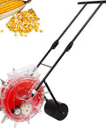 Metal Precision Garden Seeder Hand Push Row Planter With 12 Nozzles Roller Seeding And Fertilizer Applicator Manual Seeder