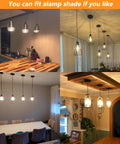 Industrial Mini Pendant Light Kit 4 Pack With E26 E27 Base Dope Vintage Edison Style Black Cord UL Listed Adjustable 47.2 Inch Cables