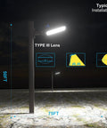 Ultra Bright LED Parking Lot Light Arm Mount 60000 Lm Shoebox Style 5000K Outdoor Pole Light installation example