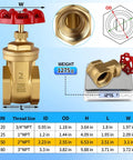 Built To Last 2 Inch Brass Gate Valve NPT 200 WOG Manual Rotary Sluice Valve with weight and dimension chart