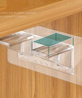 Heavy Duty Shelf Pegs With Self Adhesive Brackets For Kitchen Cabinets No Drill Install Shelf Clips in use on wood surface