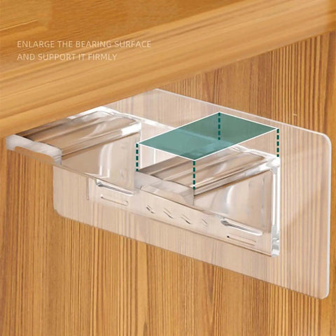 Heavy Duty Shelf Pegs With Self Adhesive Brackets For Kitchen Cabinets No Drill Install Shelf Clips in use on wood surface