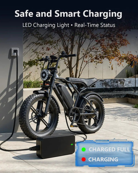 Turbocharged 54.6V 3A Ebike Charger With Auto Shutoff And Intelligent Temperature Control for 48V Lithium Batteries.