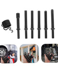 Heavy Duty Pneumatic Air Hammer Bit Kit With Smooth Chisels And Pin Punch Tools For Tight Auto Repair Tough Construction Jobs And Badass Metal Work Out The Box, black steel bits