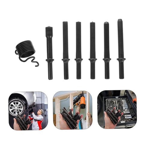 Heavy Duty Pneumatic Air Hammer Bit Kit With Smooth Chisels And Pin Punch Tools For Tight Auto Repair Tough Construction Jobs And Badass Metal Work Out The Box, black steel bits