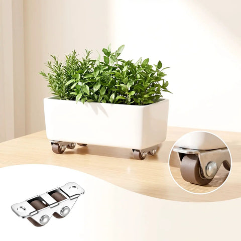 Beast Mode Mini Fixed Double Roller Caster Wheels Set Of 8 Low Profile Smooth Rolling Light Duty Hardware For Custom Carts workshop planter