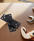 360 Degree Heavy Duty Door Pivot Hinge Set 2 Pack Built Tough In Stainless Steel Concealed Wall Mount Hidden Door Hinges Moisture Resistant Invisible Pivot For Smooth Multidirectional Opening, black pivot hinge set on wood