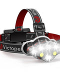 Rechargeable Headlamp With 8 LED High Lumen Ultra Bright Light Red Light USB Waterproof Head Flashlight