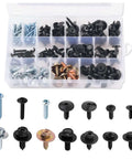 160 Piece Metal Car Screw Kit With 14 Size Options Pan Head Self Tapping Screws DIY Friendly Retainer Clips for trim repair