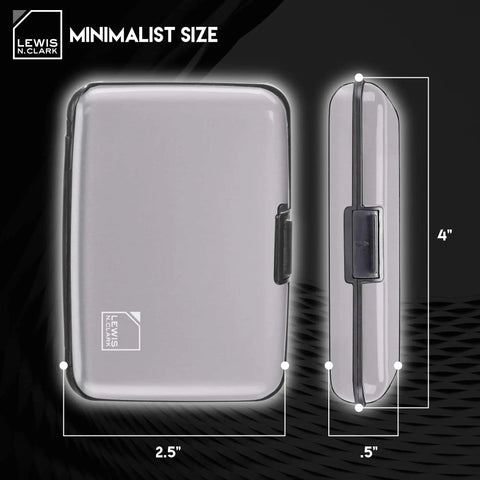 RFID Blocking Aluminum Premium Grade Wallet Card Holder With Secure Clasp Slim Metal Wallet For Men And Women 125KHz Shield