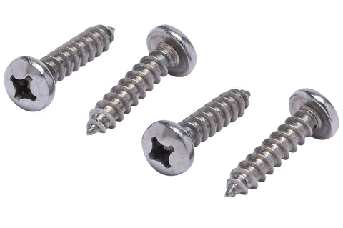 No 12 By 1 Inch Stainless Steel Pan Head Phillips Wood Screws For Sheet Metal 50 Pack on a white background.