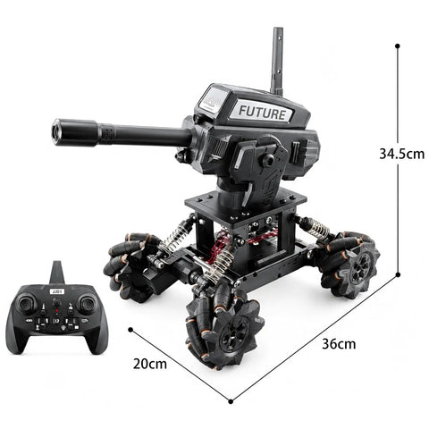 360 Degree Drifting RC Tank Kit For Teens And Beginners, Hands On STEM Robot Project with remote control, metal frame