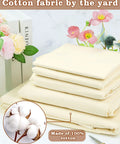 Undyed 100 Percent Cotton Muslin Fabric By The Yard 63 Inch Wide Medium Weight Beige Calico for sewing and crafts display
