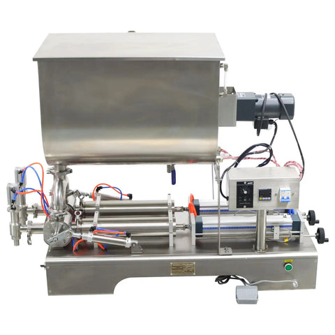 Heavy Duty Pneumatic Liquid Filler Workhorse With Heating And Mixing Functions delivers smooth filling with stainless steel frame.