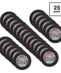Silver Cut Off Wheel for Pipe Cutting and Metal Fabrication, Four Inch Diameter, Three Eighths Inch Arbor, Pack of 25