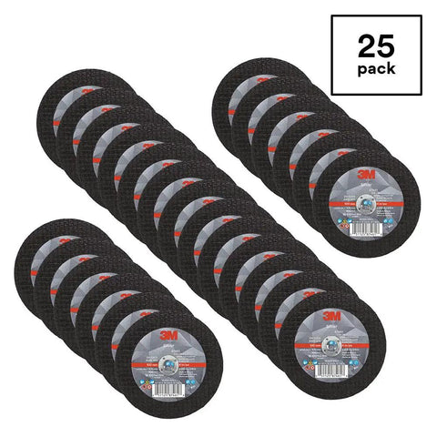 Silver Cut Off Wheel for Pipe Cutting and Metal Fabrication, Four Inch Diameter, Three Eighths Inch Arbor, Pack of 25