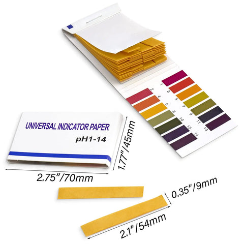 8 Pack pH Test Strips 640 Pieces Universal 1 To 14 pH Indicator Paper with ruler and color chart for easy testing