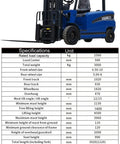 2025 Heavy Duty Electric Forklift 2.5 Ton Capacity with steel chassis and hydraulic controls, designed for warehouse use.