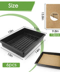 Six Pack Microgreens Growing Trays Kit With Twelve Hemp Fiber Grow Mats For Indoor Gardening in black and brown.