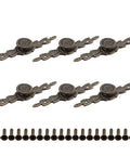 Old School Antique Style Zinc Alloy Cabinet Handles 6 Pack Medium Large Single Hole Drawer Pulls with screws, vintage bronze finish