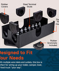 7-Way Trailer Wiring Junction Box With Waterproof 7-Pin Terminal Block showing rubber covers and steel terminal studs