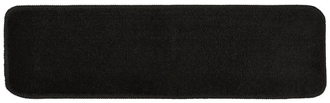 Indoor Stair Treads 7 Inch By 24 Inch Set Of 13 Black Machine Washable Slip Resistant Carpet Treads With Non Slip Rubber Backing For Hardwood Steps Easy Clean Cozy Step Upgrade showing a single black tread with rounded corners.