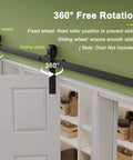 40 Inch Bifold Barn Door Hardware Kit For Double 18 Inch Bifold Doors 3.3 Foot Track System with 360° rotation installed