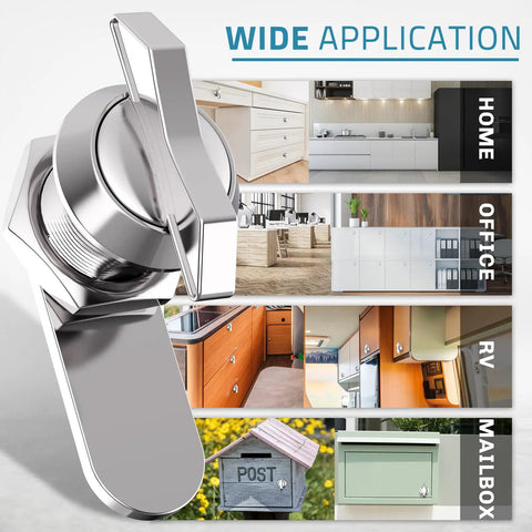 Five Eighth Inch Thumb Operated Offset Cam Lock Latch with Wide Applications for Home, Office, RV, and Mailbox