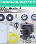 Image of 35Mm Cylinder Piston Kit For Husqvarna 128C 128CD 128L 128LD String Trimmer With Air Filter Fuel Filter Spark Plug Gasket Ring Replacement Parts 545008082 Easy Install showing components