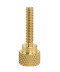 Solid Brass Diamond Knurled Thumb Screw 8X32 By Three Quarter Inch showing detailed knurled head and threaded shaft.