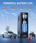 Portable Tire Inflator And Air Compressor With Dual Power Battery And 12V DC Car Bike Motorcycle Pump 150 PSI