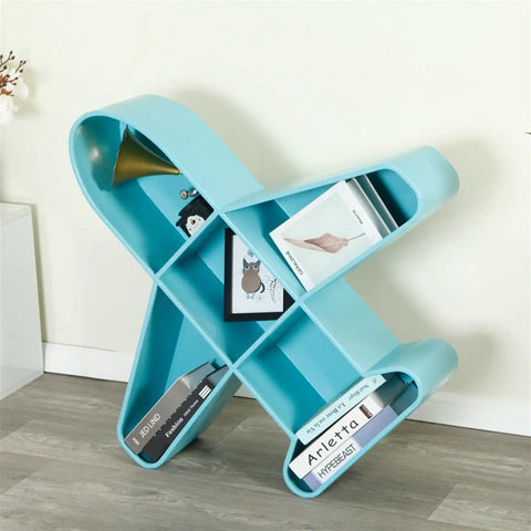 Cool Floating Wall Shelf Dope Book Organizer For Living Room And Office with blue iron art design showcasing decor